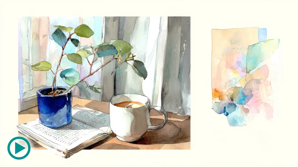1% Better - A watercolor visualization of Atomic Habits and daily rituals by Level Up Audio.
