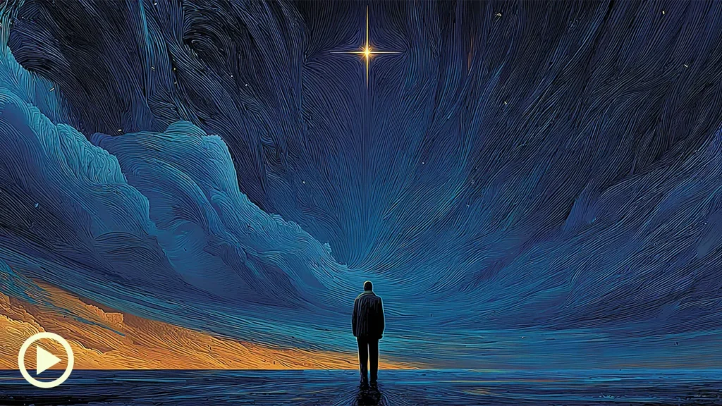 For the celestial star artwork: Flow State - A celestial watercolor visualization of the symphony of oneness and the finale of Becoming by Level Up Audio.